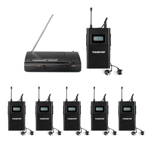 Monitores In Ear Takstar 6 Canales Wpm200 Uhf 7 Receptores