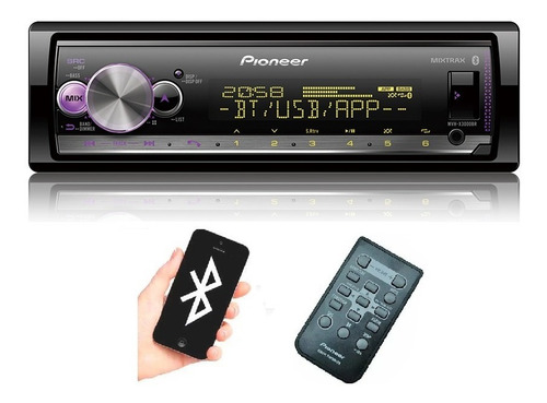 Auto Radio Pioneer Mp3 Media Receiver Mvh-x3000br Bluetooth