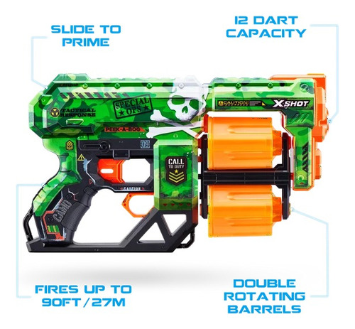 X-shot Pistola Lanzadora Dread Dart Blaster 12 Dardos Zuru