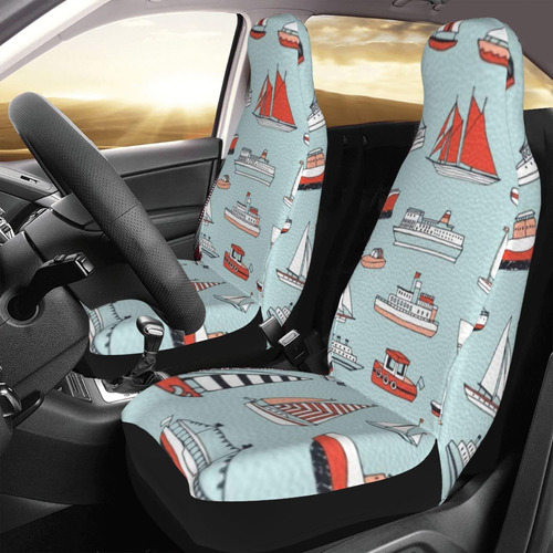 2 Funda Asiento Automovil Diseño Agua Barco Mar Para