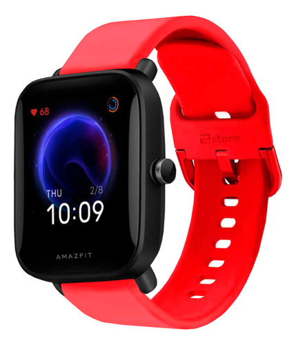 Correa Compatible Con Amazfit Pop Pro Rojo Hebilla 20m