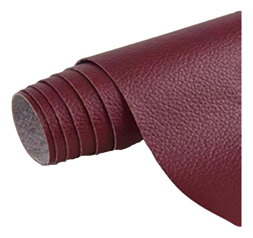 Remendo De Couro Para Cadeiras E Poltronas (50 Cm X 138 Cm) Cor Wine Red Liso