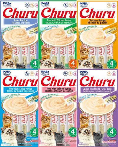 Churu Gato Pack 6 Sobres De 4 Tubos ¡¡ Todos Los Sabores !! 