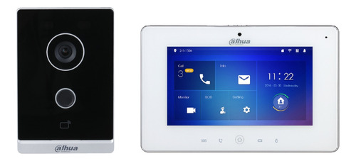 Kit Portero Visor Ip Wifi Dahua 2mp 1080p + Monitor Touch 7 Color Blanco