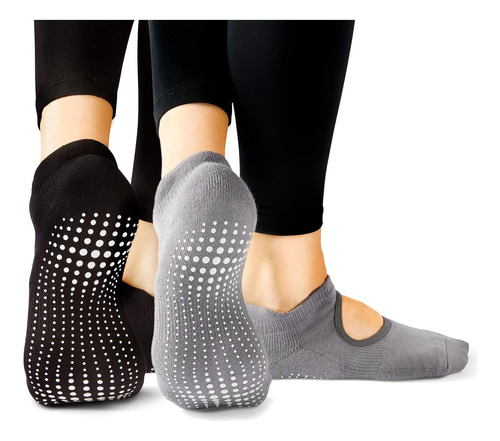 La Active Grip Socks - Yoga Pilates Barre Non Slip - Calc...