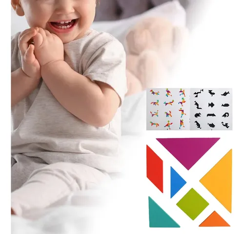 Tangram Magnético De Madera 225 Piezas Con Tarjetas | Juguete STEM Educativo