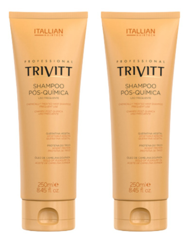 Kit 2 Shampoo Pós-química Uso Frequente Trivitt 250ml 