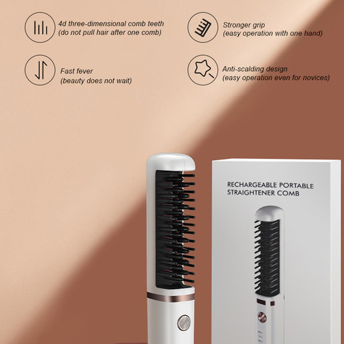 Cepillo De Pelo Con Aire Caliente, 2 En 1, Negativo Para Sal