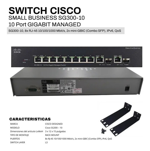  Switch Cisco Small Business Sg300-10 8p Gigabite