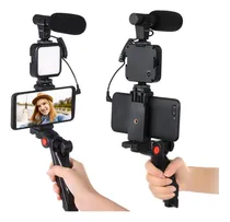 Comprar Kit De Grabación Vlogger Con Luz Microfono Tripode Y Control
