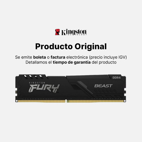 Memoria Ram Ddr4 16gb 3200mhz Kingston Fury Beast Para Pc