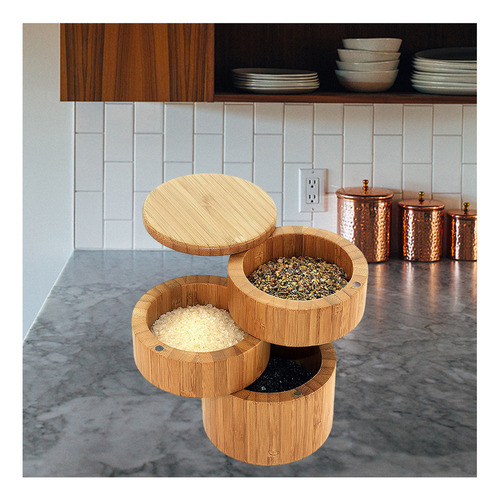 Cocina Bambú Especias Caja De Almacenamiento Especias Y /