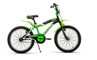 Bicicleta bmx freestyle infantil Raleigh MXR R20 1v frenos v-brakes color blanco/verde/negro con pie de apoyo