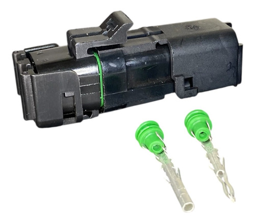 Kit 10 Conector 4 Vias Delphi Selado Quadrangular Preto