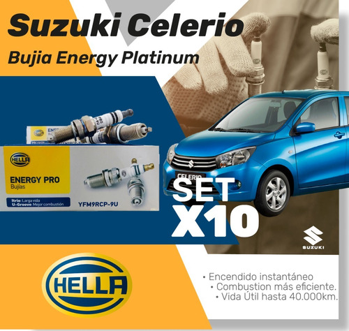 Hella Bujía 188704101 - Suzuki Celerio- Juego X10