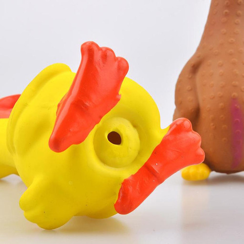2 Piezas De Pollo De Goma Gritando Cachorro Estridente