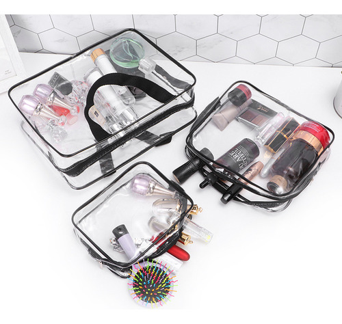 Bolsas De Viaje Y Maquillaje De Pvc Transparente: Juego Dura