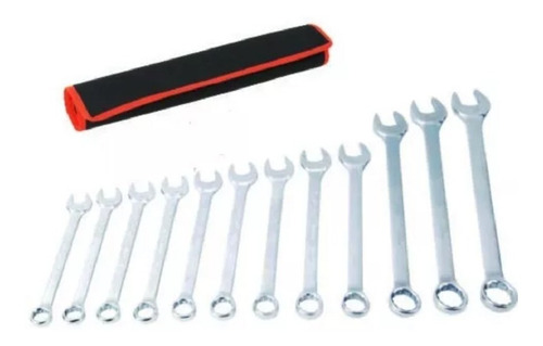 Juego Llave Combinada Punta Corona Con Paño 12 Pcs
