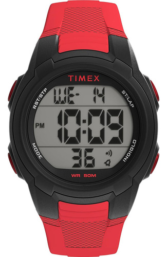 Timex Unisex T100 Watch - Black Strap Digital Dial Black