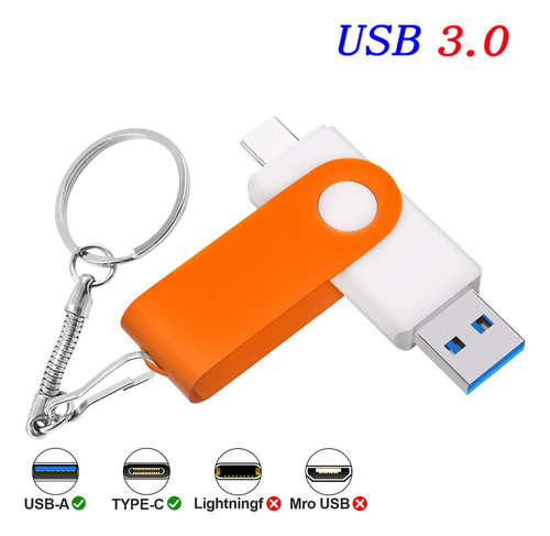 Type-c 2 In 1 Pendrive 64gb Usb 3.0 Memoria Usb De Plástico