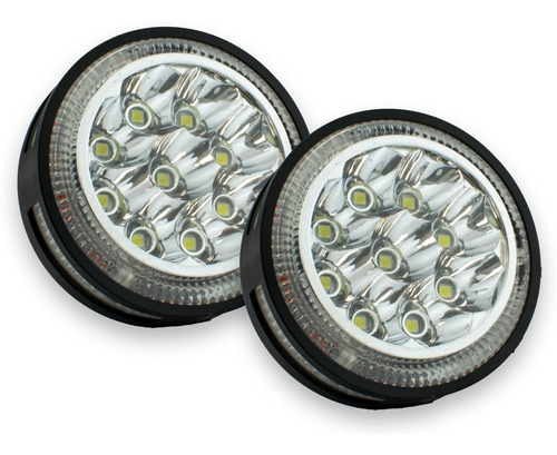 Faros 9 Led Auxiliar Redondo / Contorno Luminoso