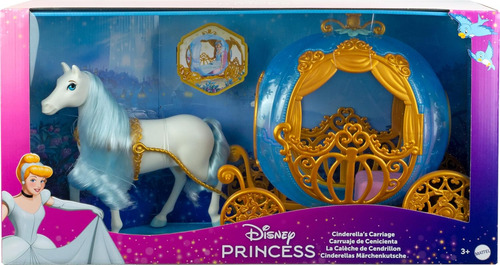 Muñeca Cinderella Con Coche Y Caballo Blanco De Pelo Cepilla