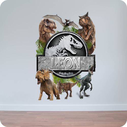 Vinilo Dinosaurios Velociraptor T Rex Personalizado 100x70