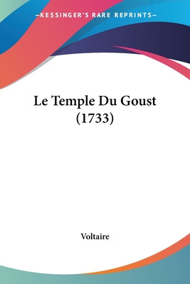 Libro Le Temple Du Goust (1733) - Voltaire