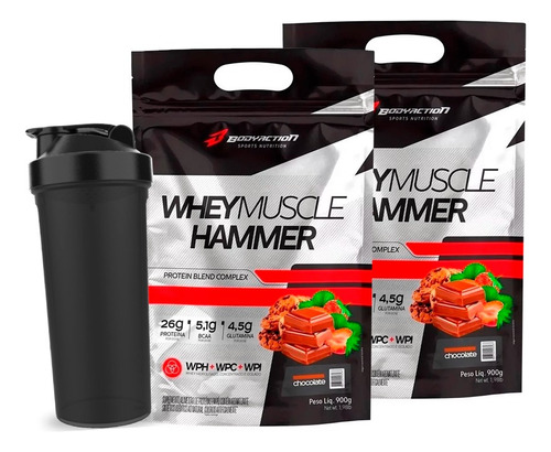 Muscle Hammer Whey Isolado + Hidrolisado 3.6kg - Body Action Sabor Chocolate