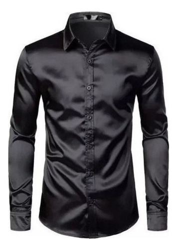 Camisa De Manga Larga Brillante De Moda Para Hombre