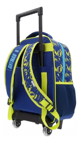 Mochila Escolar Con Ruedas Batman Dc Comics Color Azul