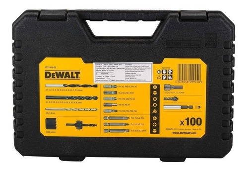 Parafusadeira Furadeira + Kit 100 Peças - Dcd776s2a Dewalt