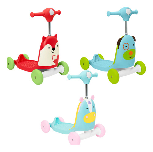 Triciclo Patinete Andador Skip Hop Zoo 3 Em 1 Cor Vermelho