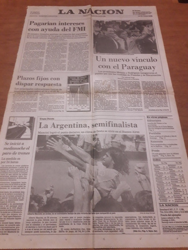 Tapa Diario La Nación 03 04 1990 Tenis Copa Davis Mancini 