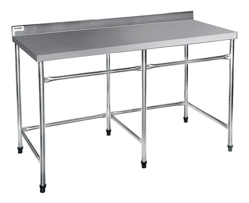 Mesa Lisa Reforçada Atual Inox Em Aço Inox 430 Mlr 2 Metros