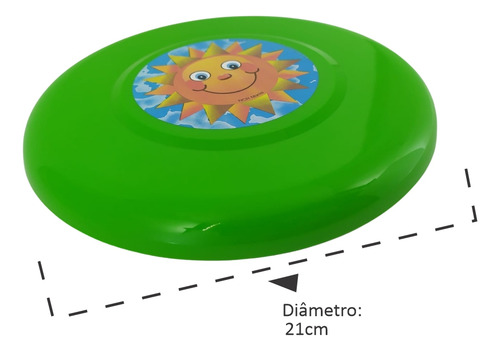 Disco Plástico Frisbee Lançar Voador Praia 21cm Brinquedo