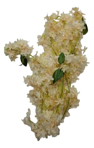 Enredadera Artificial Flor Blancacon Tonos Crema Hoja Verde