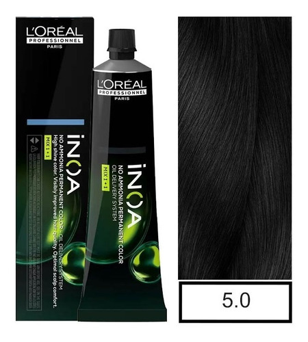 Tintura Permanente Sin Amoníaco Loreal Inoa 5.0