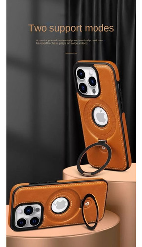 X Funda De Piel Auténtica For iPhone 15 Pro, Modelo