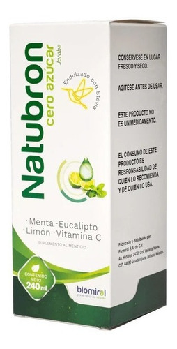 Natubron Cero Azúcar Jarabe Suplemento Eucalipto 240 Ml 