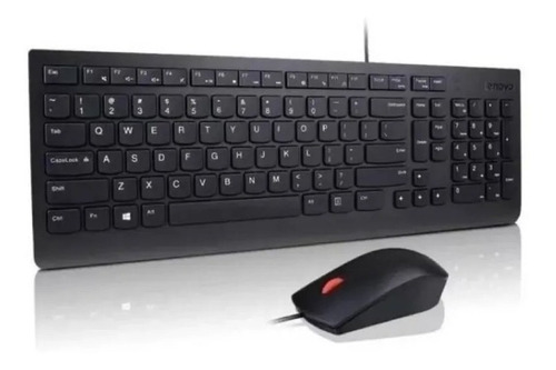 Combo Teclado Mouse Lenovo Essential Alámbrico Negro Lat