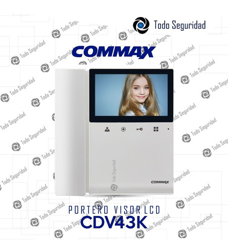 Imagen 3 de 7 de Monitor Visor Pantalla Adicional Portero Lcd 4 Commax Cdv43k