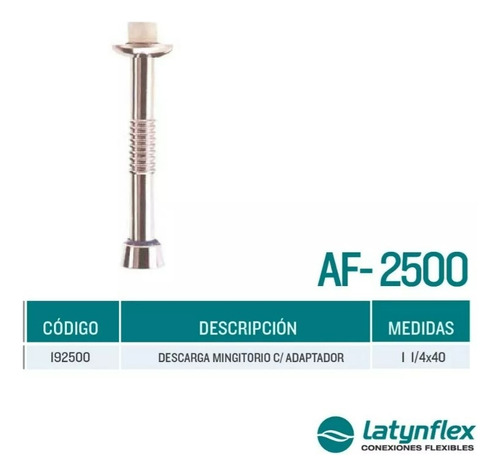 Descarga Cromo Para Salida De Mingitorio C/ Adaptador Baño