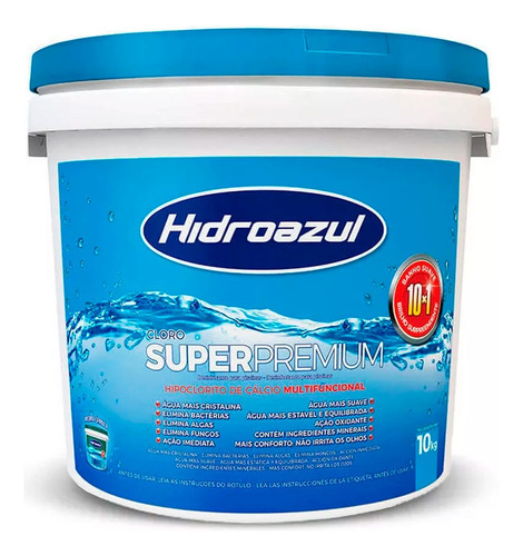 Cloro Super Premium 10 Em 1 Balde 10kg Hidroazul
