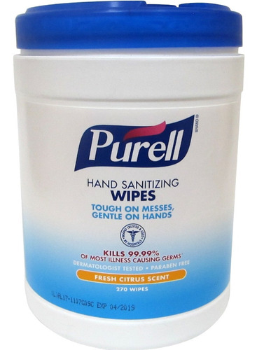 Toallas Sanitizantes P/manos Purell® Desinfectante, 270 Pzs