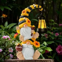 Comprar Gnomos Solares De Jardín De Abeja Con Linterna Led
