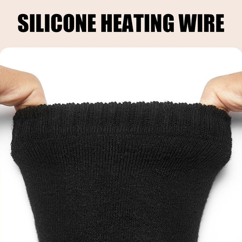 Calcetines Térmicos Eléctricos Usb Recargables Para Invierno Negro Diseño De La Tela Talle
