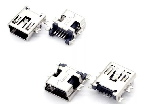 Kit 5un Conector De Carga Gps Mp3 V3 Jack Mini Usb 5 Pinos