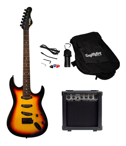 Set Guitarra Electrica + Amplificador Gonher Smithfire Sml11