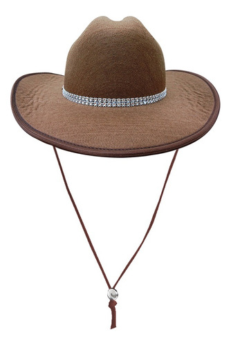 Chapeu Cowboy Com Strass Marrom Menina Cowgirl Country